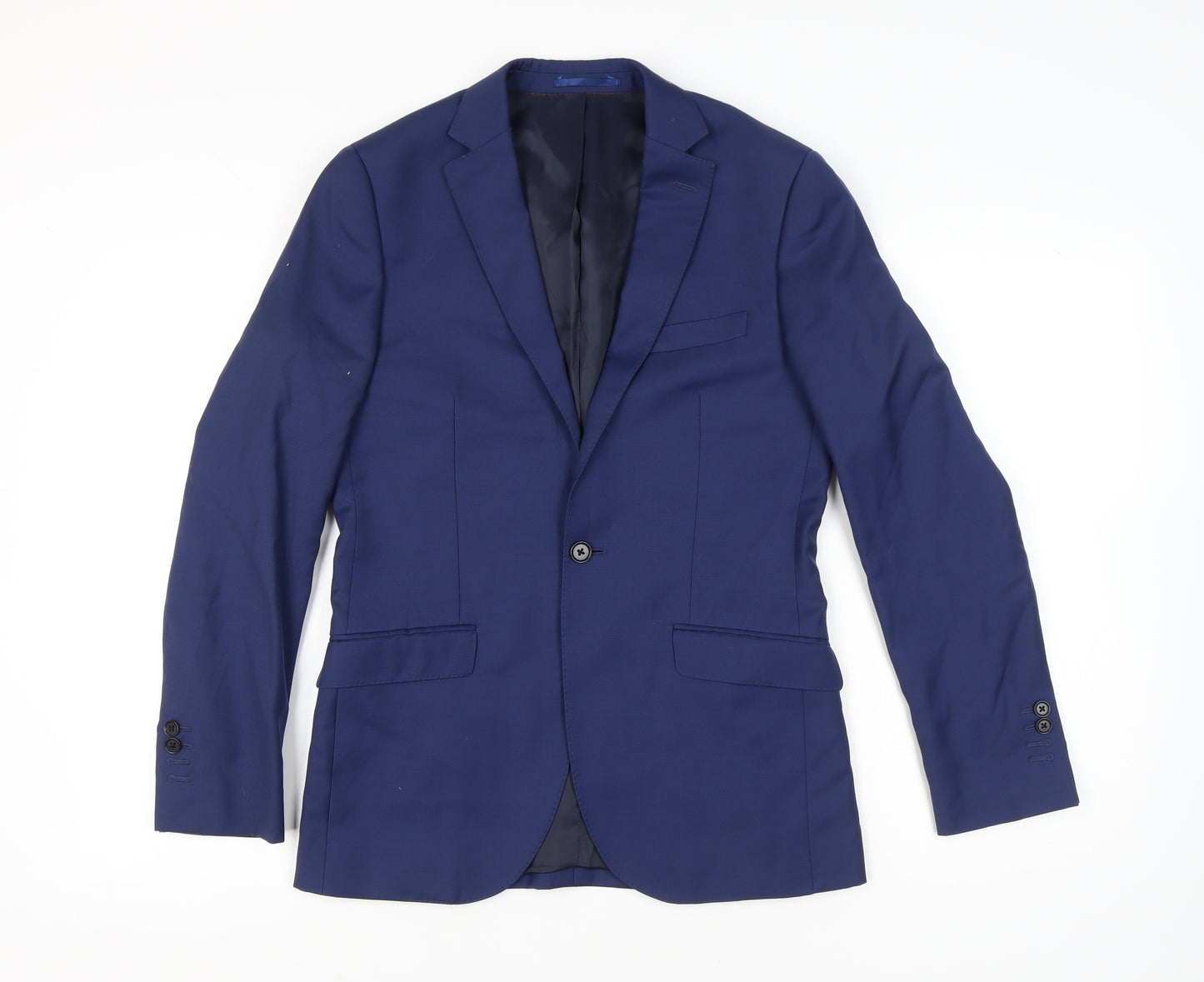 Hawes & Curtis Men’s Royal Blue Wool Extra Slim Fit Blazer Jacket 36R