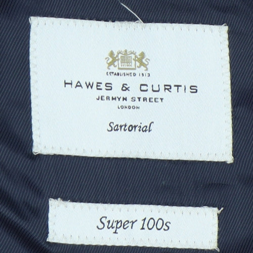 Hawes & Curtis Men’s Royal Blue Wool Extra Slim Fit Blazer Jacket 36R
