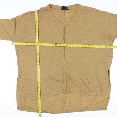 b.young Women’s Beige Pullover Jumper L V-Neck Long Sleeve Knit