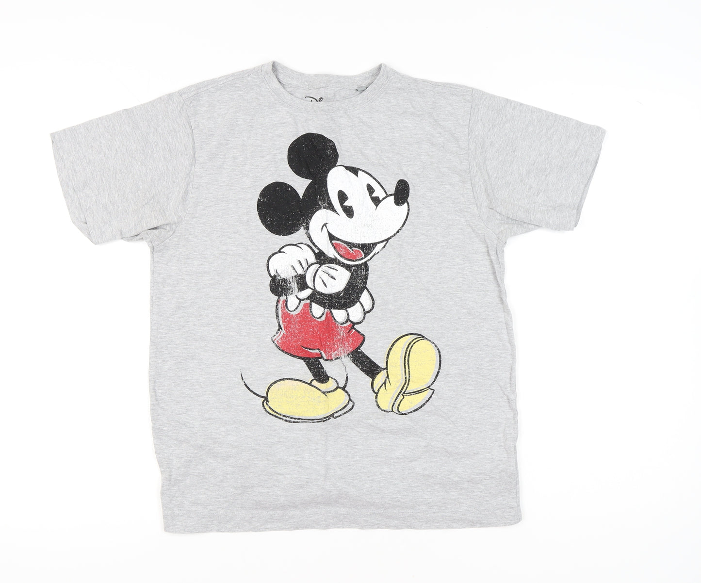 Disney Women’s Grey Mickey Mouse T-Shirt Size M Short Sleeve Cotton Blend