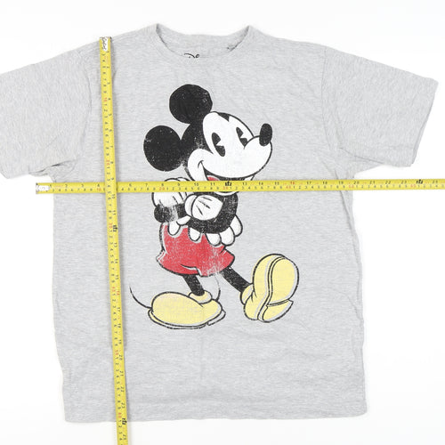Disney Women’s Grey Mickey Mouse T-Shirt Size M Short Sleeve Cotton Blend