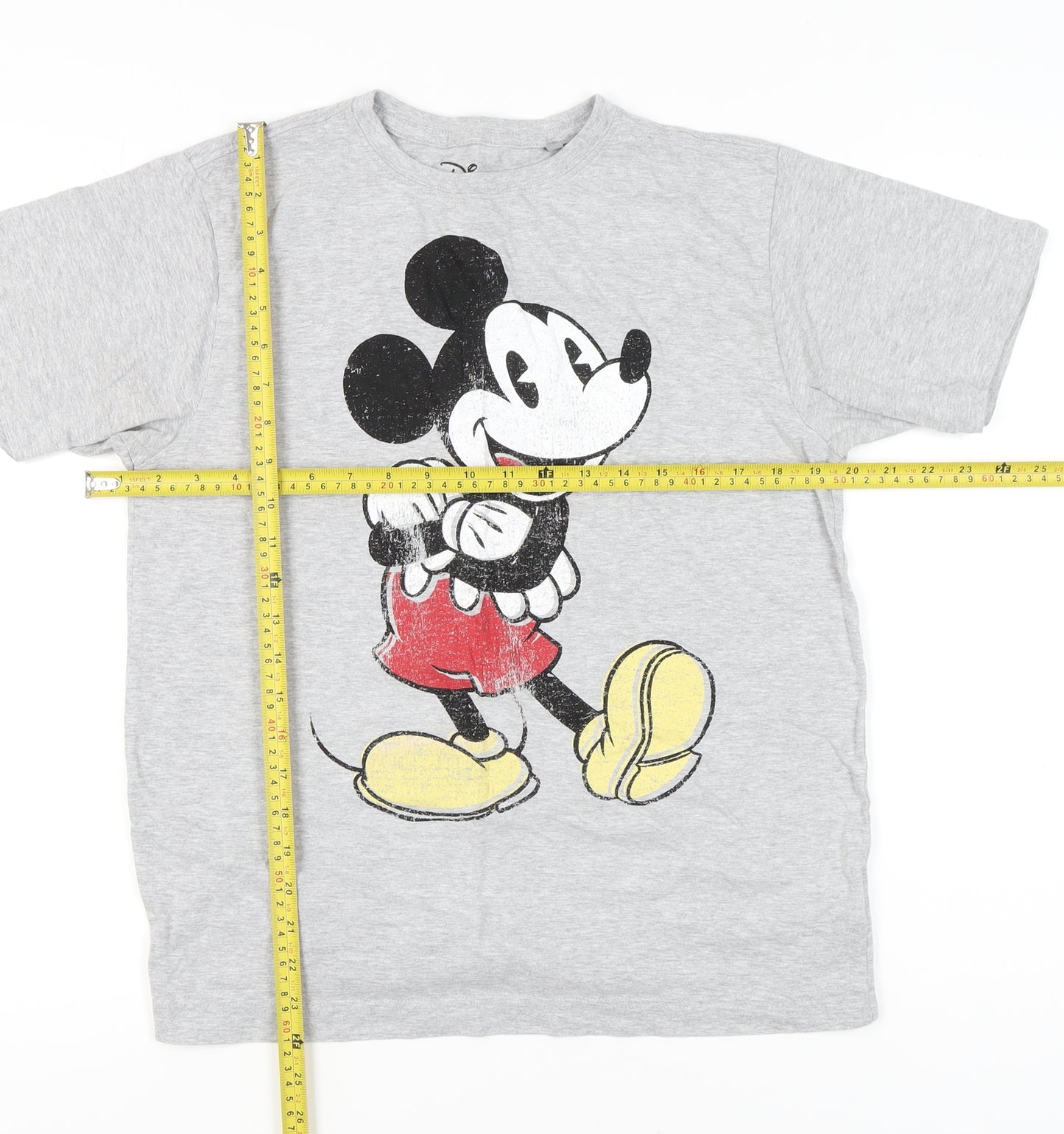 Disney Women’s Grey Mickey Mouse T-Shirt Size M Short Sleeve Cotton Blend