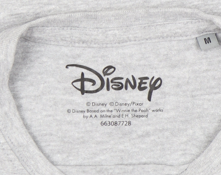 Disney Women’s Grey Mickey Mouse T-Shirt Size M Short Sleeve Cotton Blend