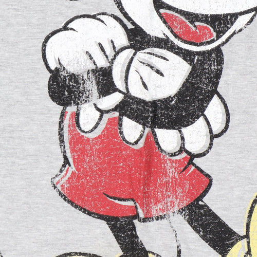 Disney Women’s Grey Mickey Mouse T-Shirt Size M Short Sleeve Cotton Blend