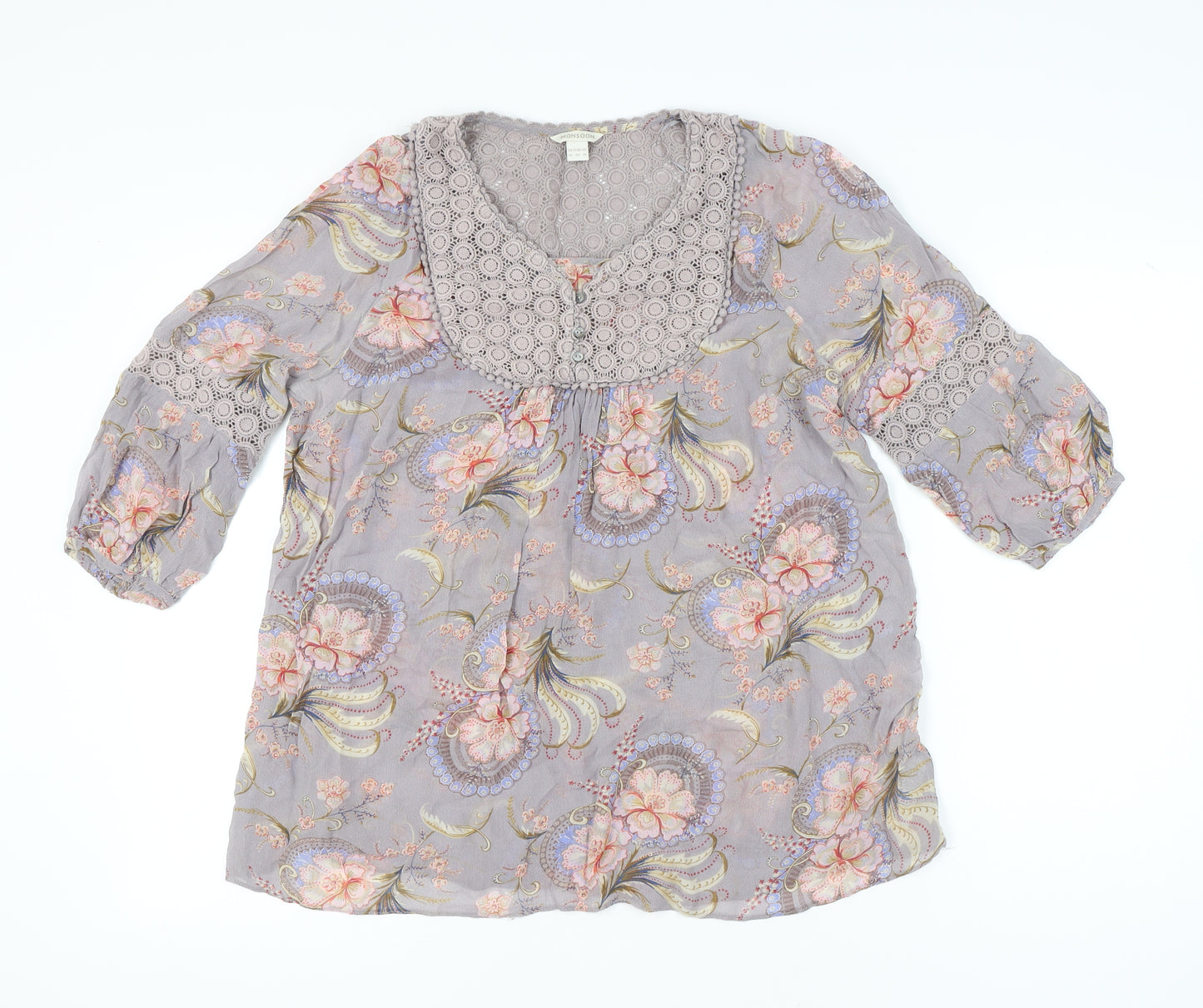Monsoon Women’s Multicoloured Floral Tunic Blouse UK 14