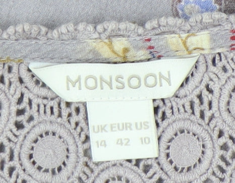 Monsoon Women’s Multicoloured Floral Tunic Blouse UK 14