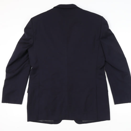 Sidi Men’s Blue Wool Blazer Jacket 42R Notch Lapel Classic Formal