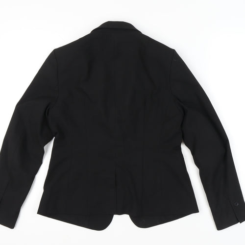 H&M Women’s Black Suit Jacket Size 12 Regular Notch Lapel Workwear
