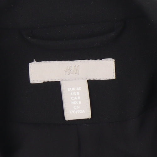 H&M Women’s Black Suit Jacket Size 12 Regular Notch Lapel Workwear