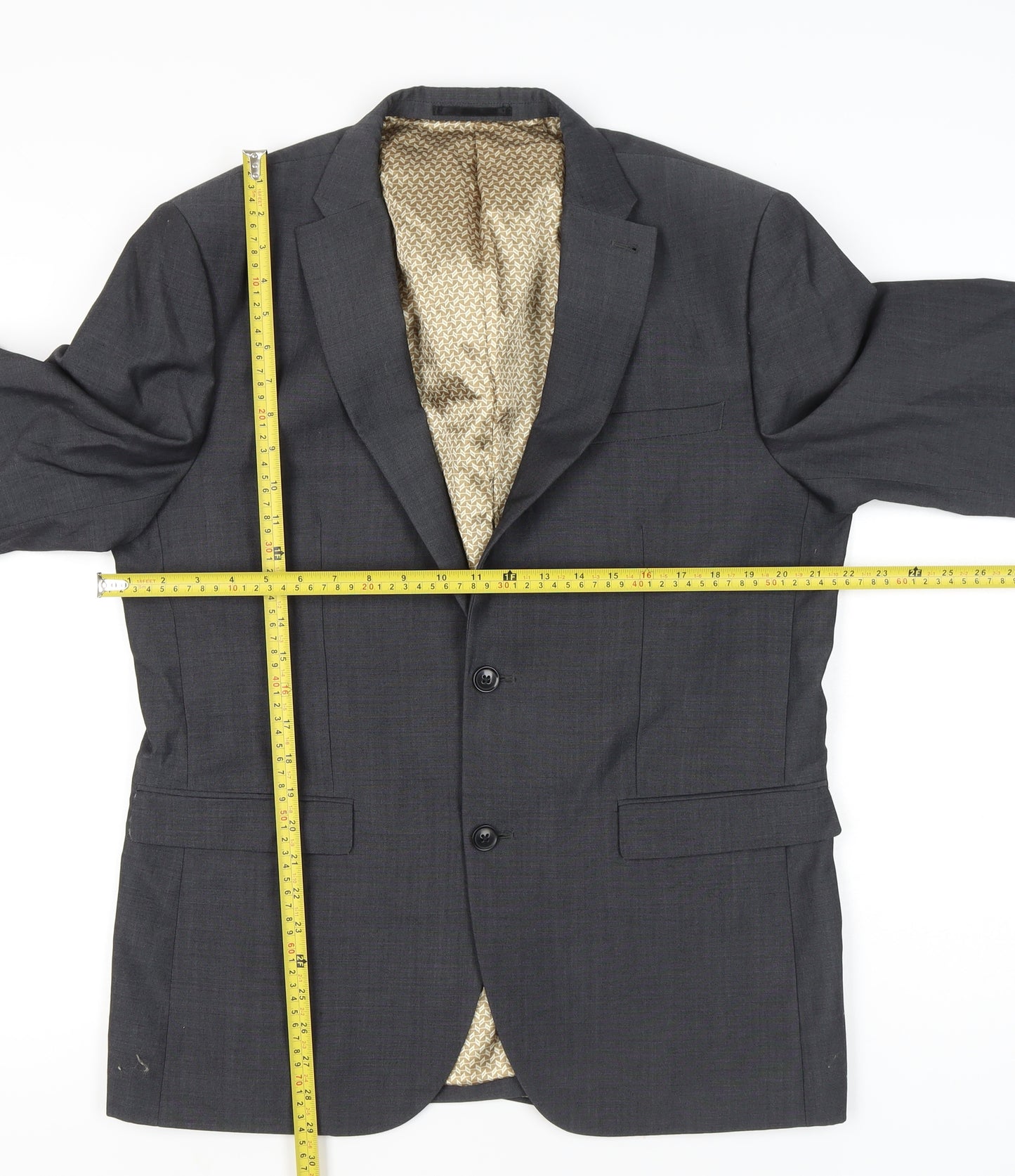 Next Men’s Grey Wool Blend 42 Regular Suit Jacket Blazer