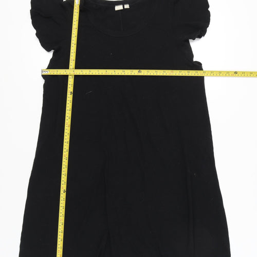 GAP Women’s Black Short Shift Dress L Flutter Sleeves