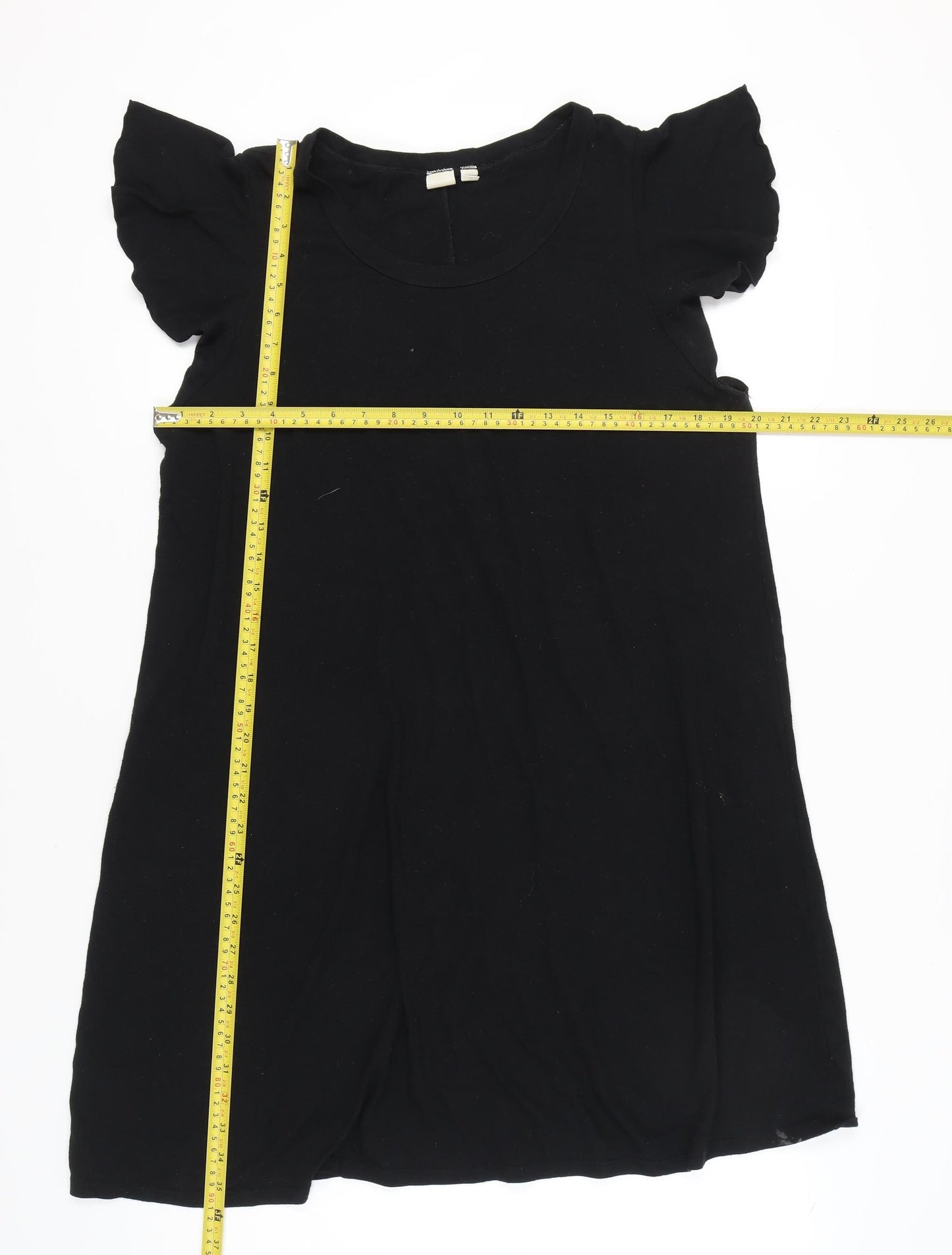 GAP Women’s Black Short Shift Dress L Flutter Sleeves