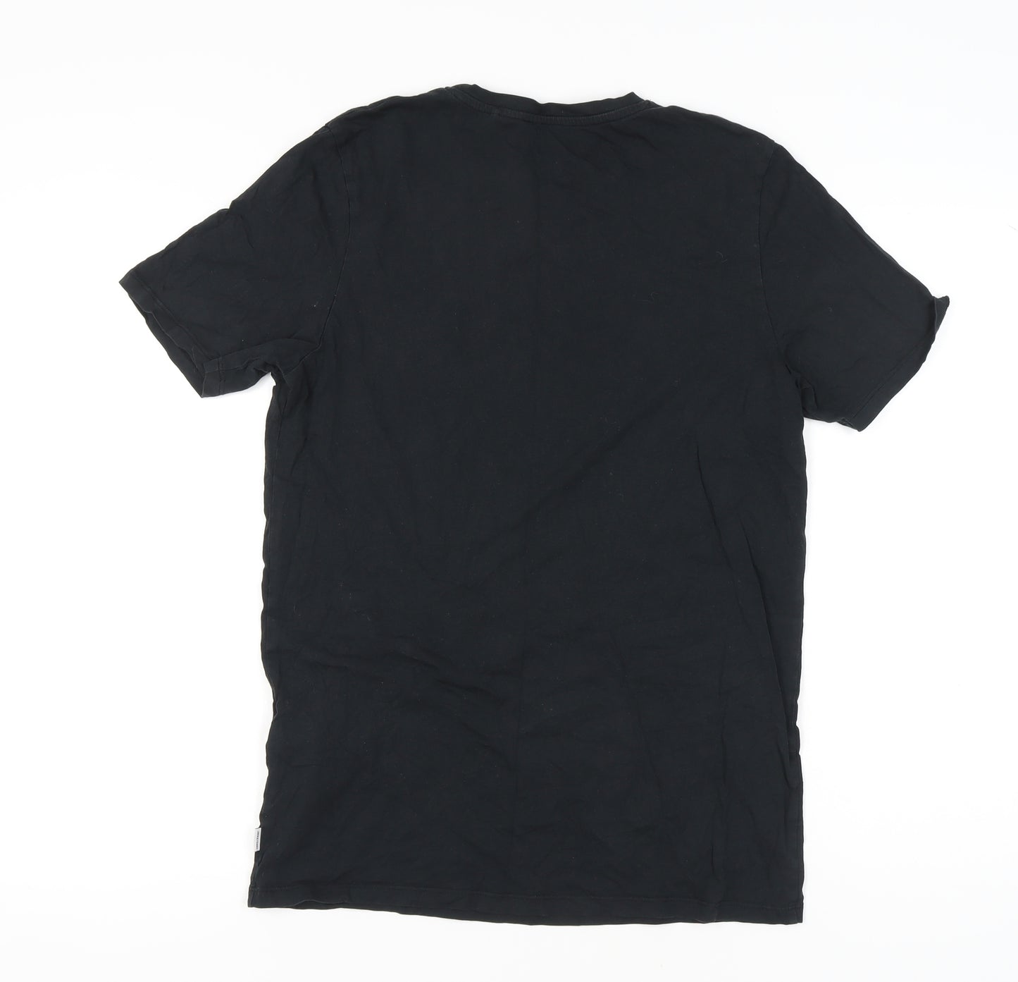 Jack & Jones Men’s Black Cotton Crew Neck Short Sleeve T-Shirt L