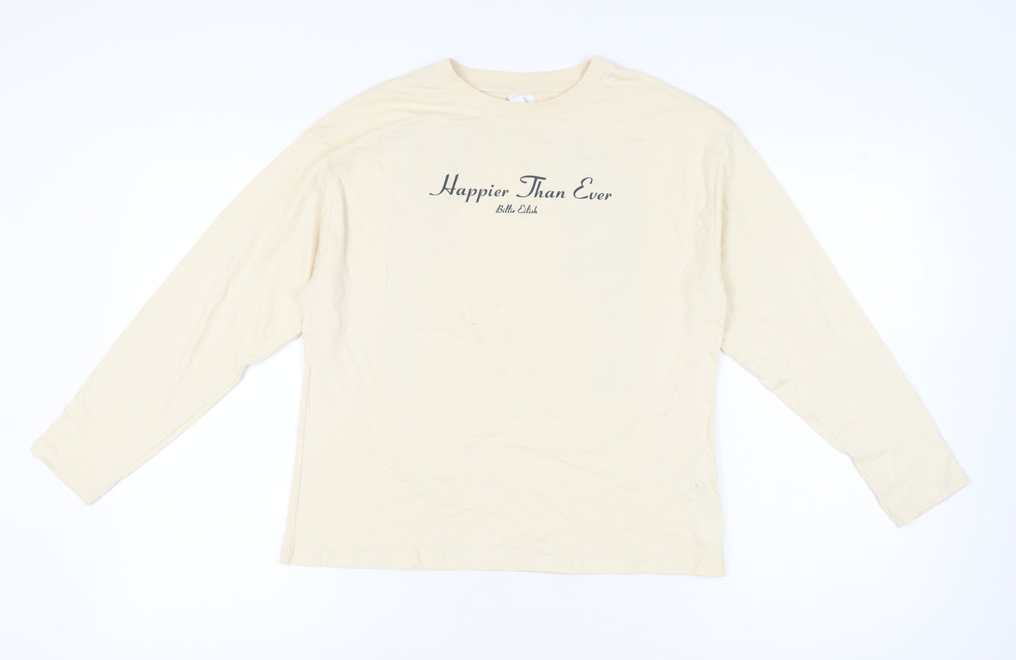 Zara Girls Beige Billie Eilish Long Sleeve Graphic T-Shirt 13-14Y