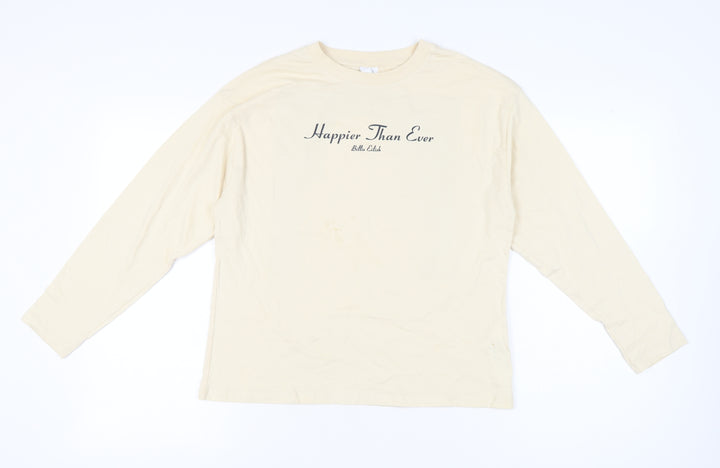 Zara Girls Beige Billie Eilish Long Sleeve Graphic T-Shirt 13-14Y