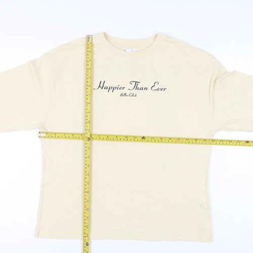 Zara Girls Beige Billie Eilish Long Sleeve Graphic T-Shirt 13-14Y