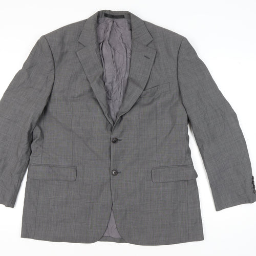 Marks and Spencer Mens Grey Wool Blazer Jacket 42R Medium Regular Fit
