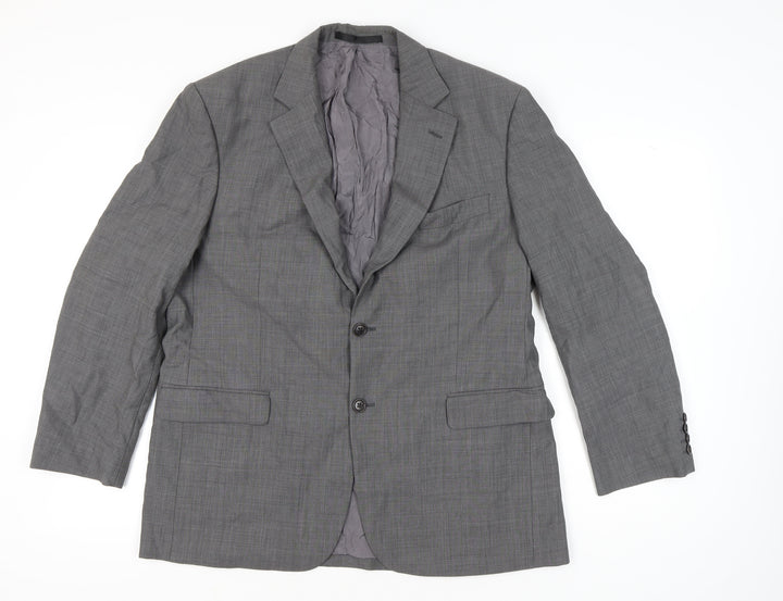 Marks and Spencer Mens Grey Wool Blazer Jacket 42R Medium Regular Fit