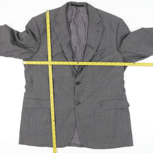 Marks and Spencer Mens Grey Wool Blazer Jacket 42R Medium Regular Fit