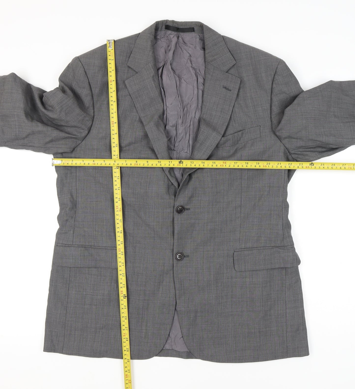 Marks and Spencer Mens Grey Wool Blazer Jacket 42R Medium Regular Fit