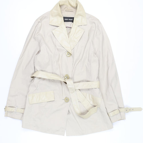 Gerry Weber Women’s Beige Trench Coat Size 18 Belted Mid-Length