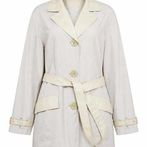 Gerry Weber Women’s Beige Trench Coat Size 18 Belted Mid-Length