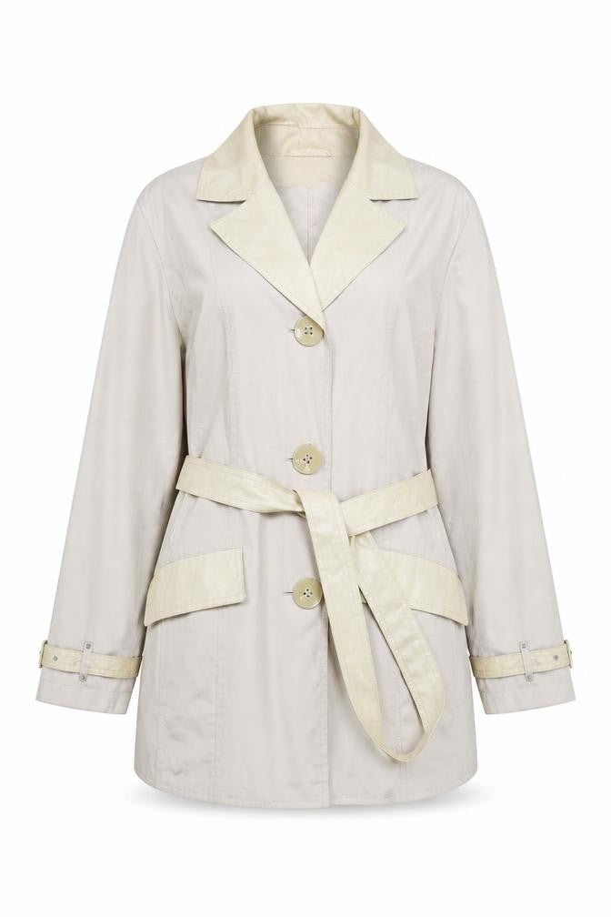 Gerry Weber Women’s Beige Trench Coat Size 18 Belted Mid-Length