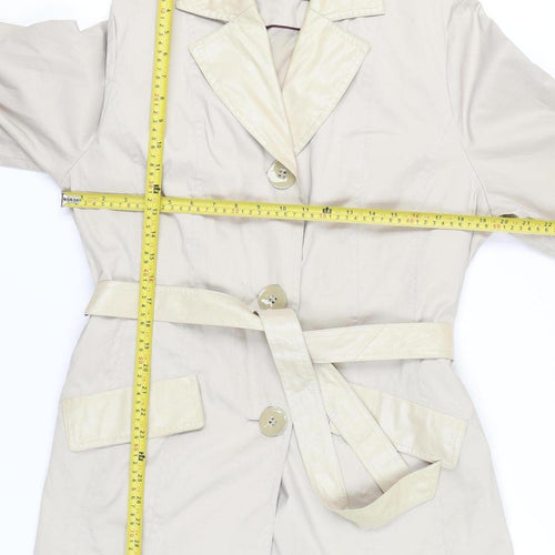 Gerry Weber Women’s Beige Trench Coat Size 18 Belted Mid-Length
