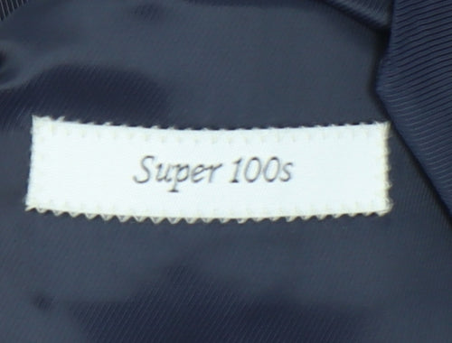 Super 100 Men's Royal Blue Wool Slim Fit Suit Waistcoat 36R Classic Formal