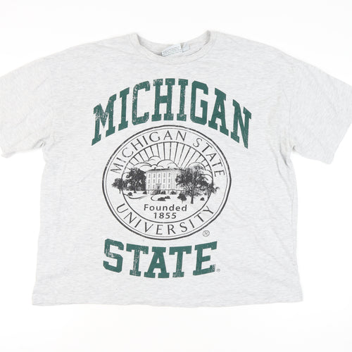 Primark Women’s Grey Michigan State T-Shirt M Short Sleeve Crew Neck