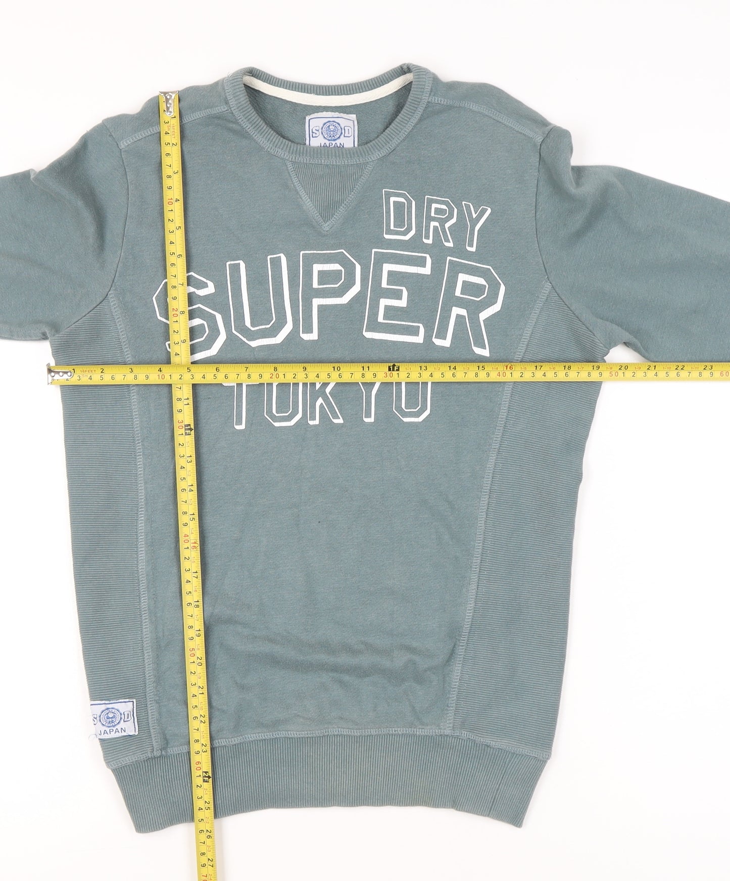 Superdry Women’s Blue Sweatshirt S Cotton Logo Print Crew Neck