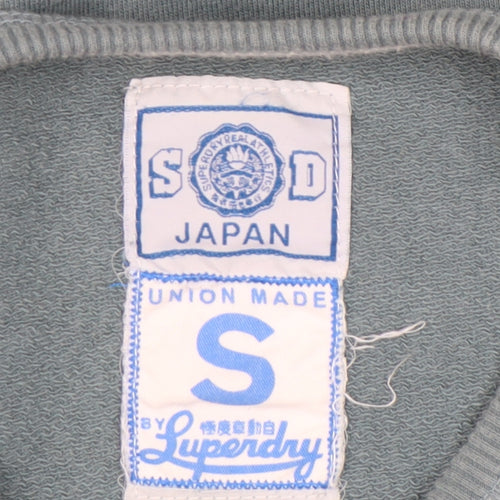 Superdry Women’s Blue Sweatshirt S Cotton Logo Print Crew Neck
