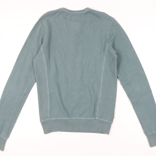 Superdry Women’s Blue Sweatshirt S Cotton Logo Print Crew Neck