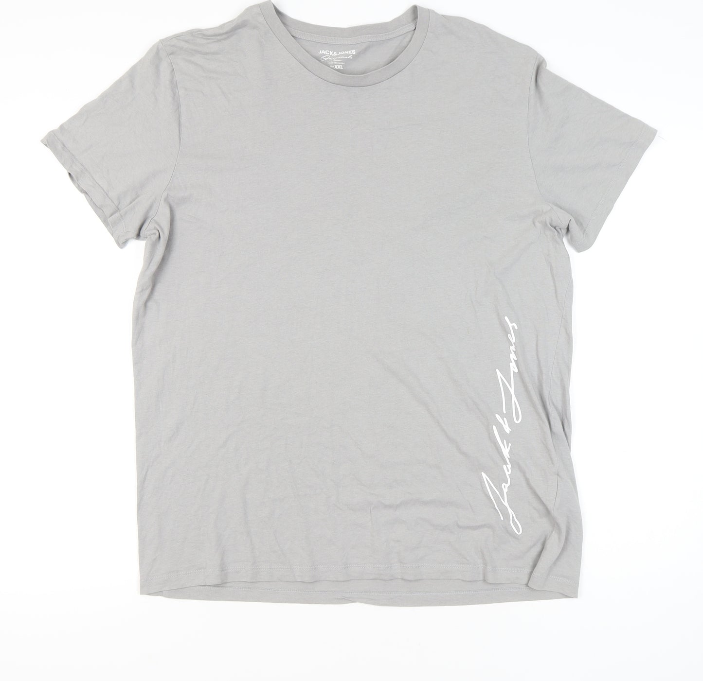 Jack & Jones Men's Grey 2XL Crew Neck Short Sleeve T-Shirt