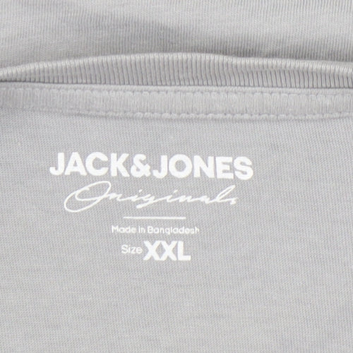 Jack & Jones Men's Grey 2XL Crew Neck Short Sleeve T-Shirt