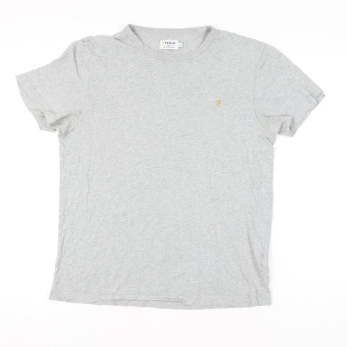 Farah Men's Grey XL Cotton Crew Neck Short Sleeve T-Shirt