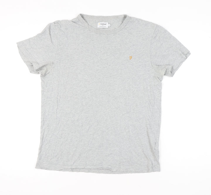 Farah Men's Grey XL Cotton Crew Neck Short Sleeve T-Shirt