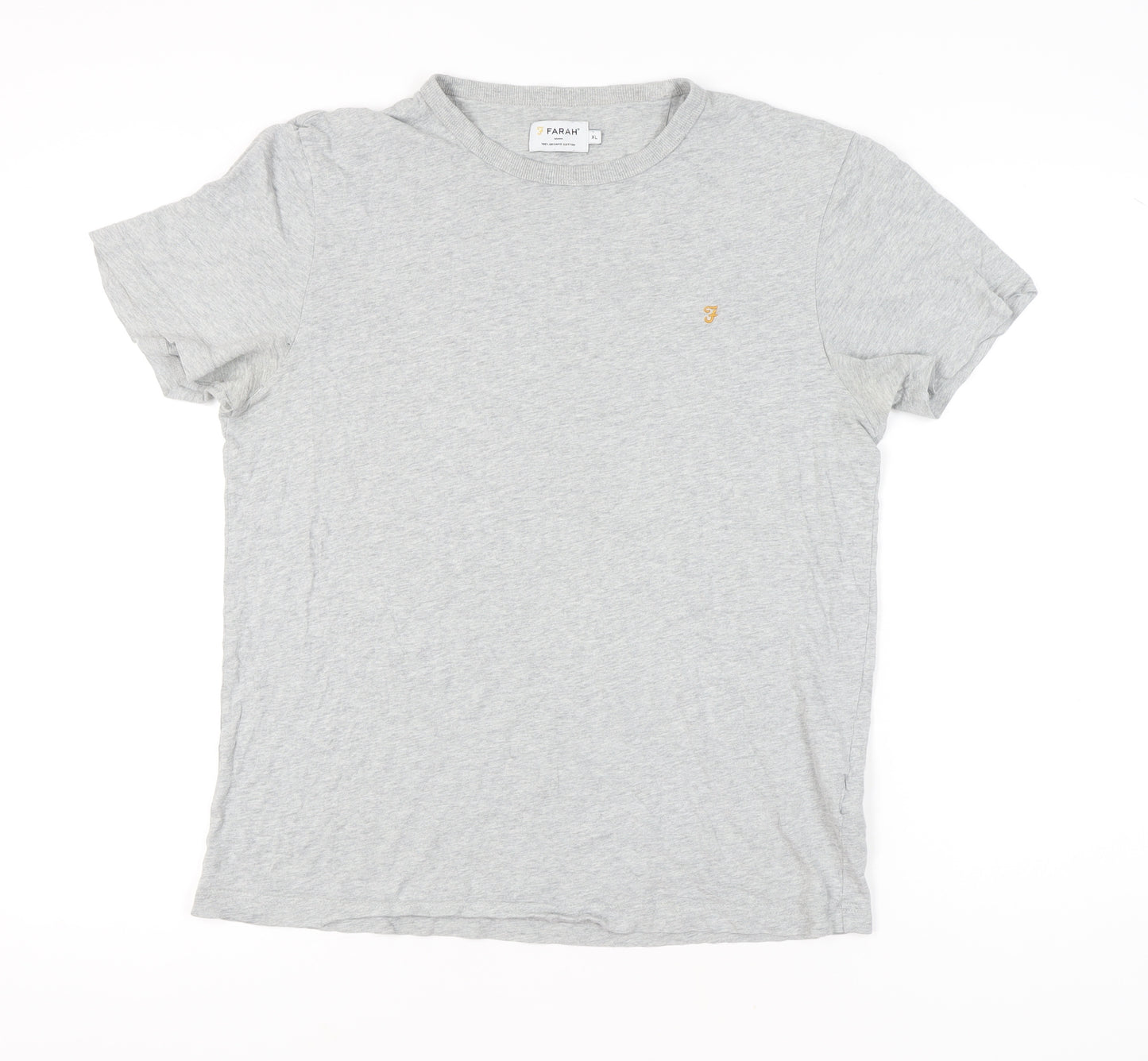 Farah Men's Grey XL Cotton Crew Neck Short Sleeve T-Shirt