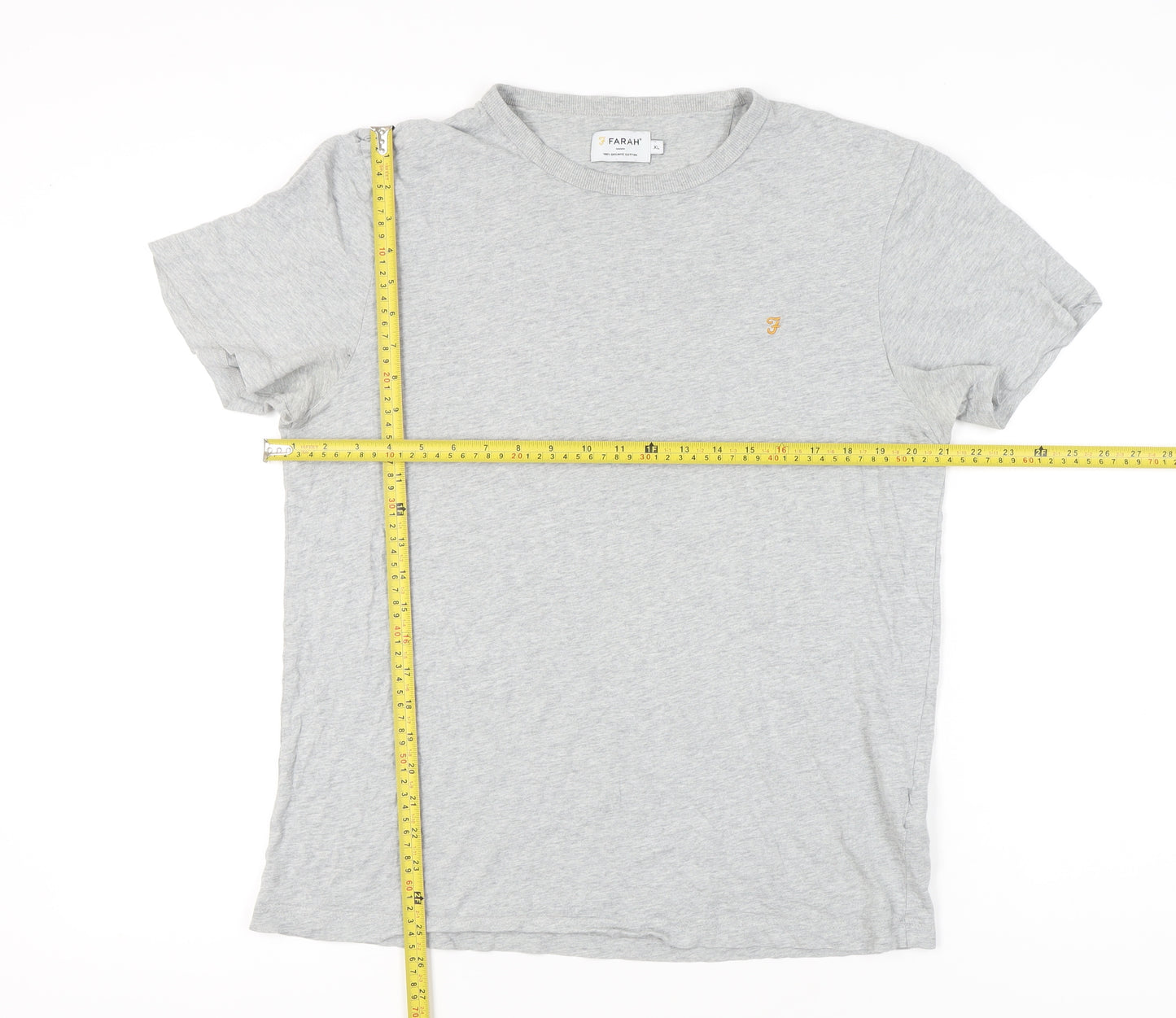 Farah Men's Grey XL Cotton Crew Neck Short Sleeve T-Shirt