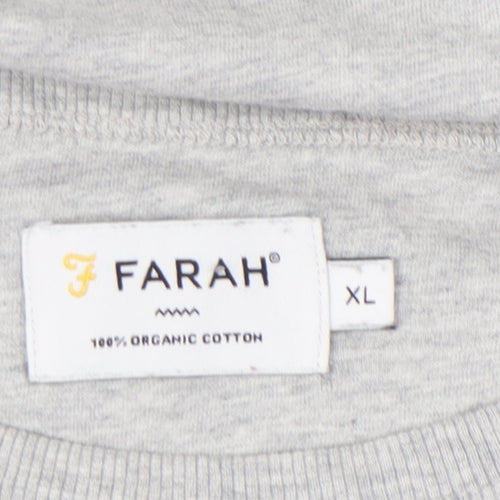 Farah Men's Grey XL Cotton Crew Neck Short Sleeve T-Shirt