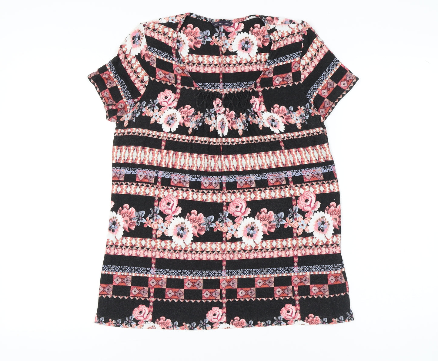 Marks and Spencer Womens Multicoloured Floral Tunic T-Shirt UK 14
