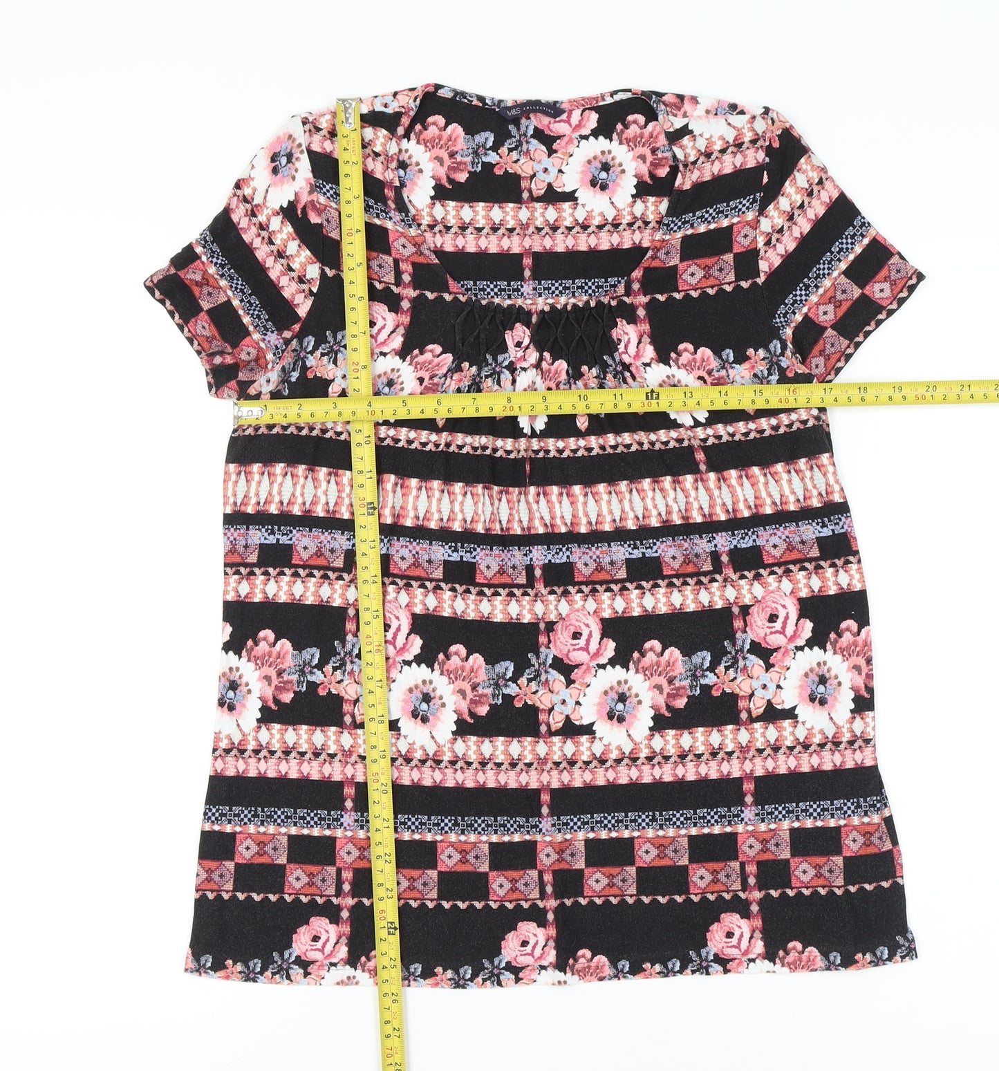 Marks and Spencer Womens Multicoloured Floral Tunic T-Shirt UK 14