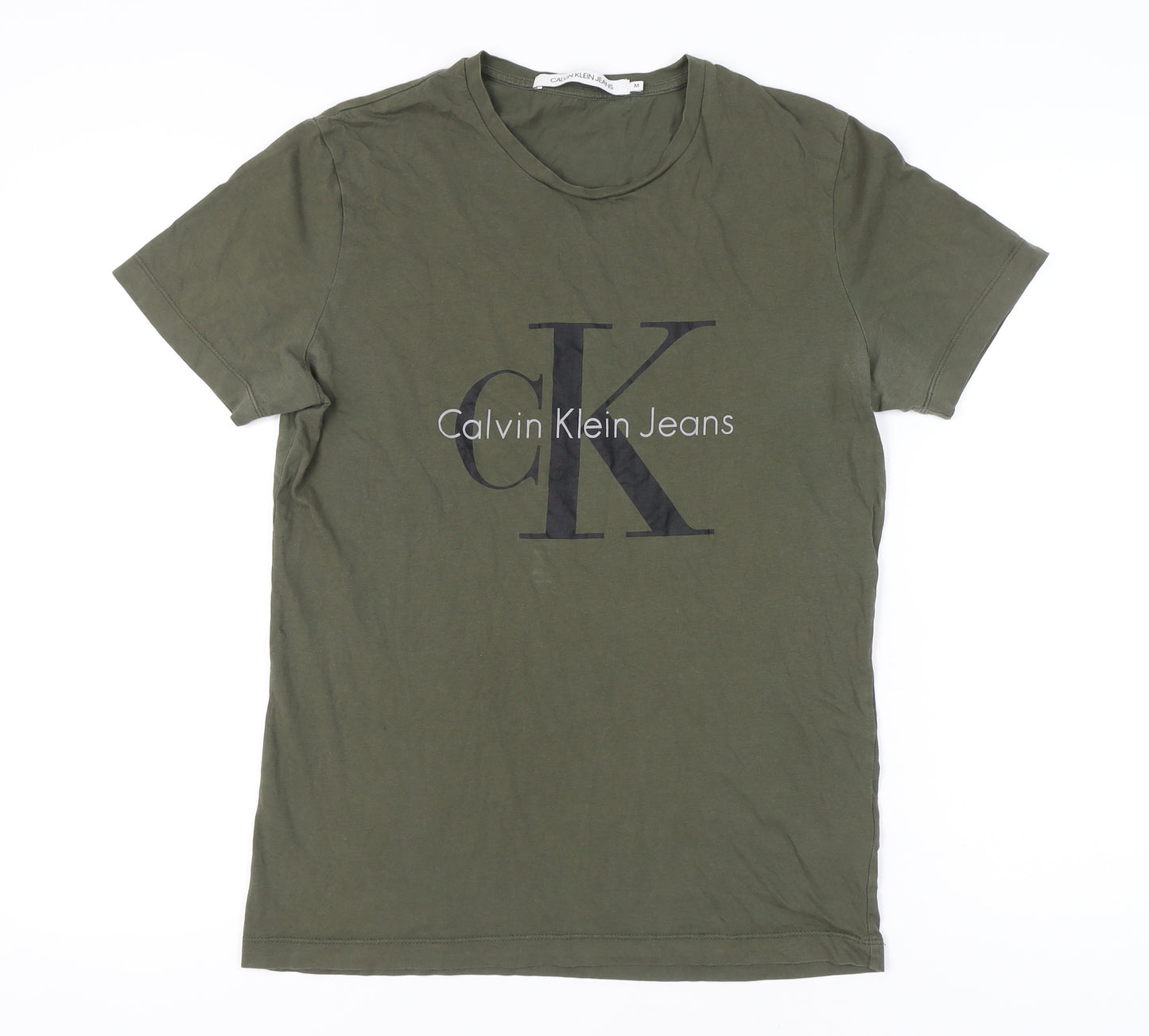 Calvin Klein Jeans Men's Green Medium Graphic Logo T-Shirt
