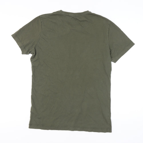Calvin Klein Jeans Men's Green Medium Graphic Logo T-Shirt