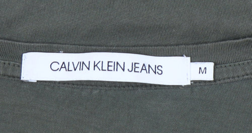 Calvin Klein Jeans Men's Green Medium Graphic Logo T-Shirt