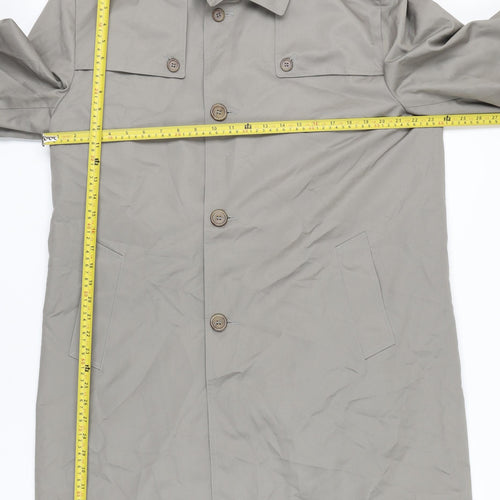 Wellington Mens Grey Overcoat Jacket Size 40 Regular Fit Polyester Cotton