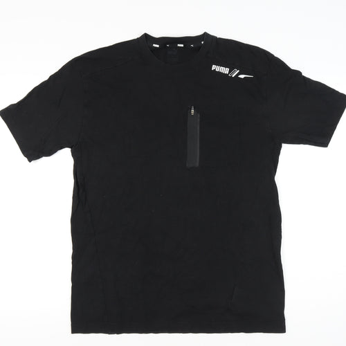 Puma Men's Black Medium Crew Neck Short Sleeve Pocket T-Shirt