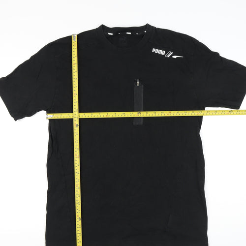 Puma Men's Black Medium Crew Neck Short Sleeve Pocket T-Shirt