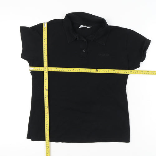 LA Gear Womens Black Polo Shirt UK 12 Short Sleeve Casual