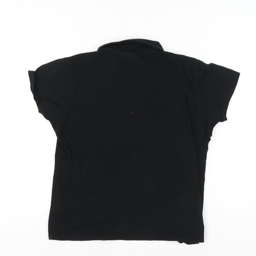 LA Gear Womens Black Polo Shirt UK 12 Short Sleeve Casual